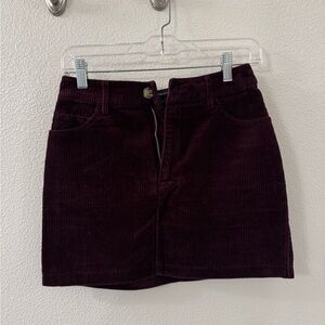 Corduroy burgundy skirt. Size small. Barely worn. Suede material.